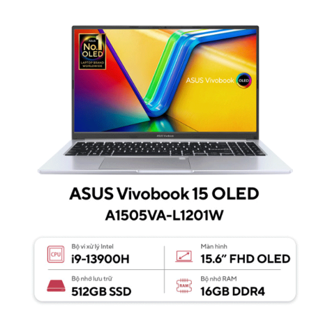 💻 ASUS Vivobook 15 OLED A1505VA i9-13900H – Laptop OLED Siêu Mạnh Giá Tốt (Like New)