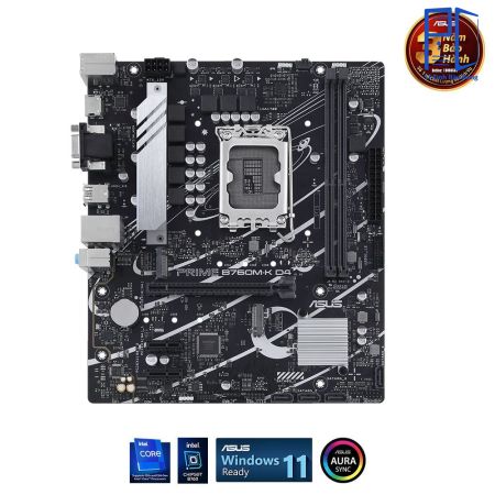 Mainboard Asus Prime B760M-K DDR5 (Intel B760/ Socket 1700/ M-ATX/ 2 khe ram/ 2.5 Gigabit LAN)