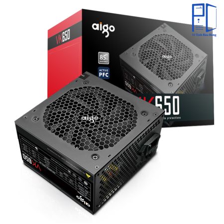Nguồn máy tính AIGO VK650 - 650W (85 Plus/ Active PFC/ Single Rail)