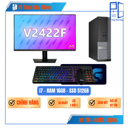 Máy Bộ Văn Phòng Cấu Hình Cao(i7, Ram 16, SSD 515GB, 24Inch )