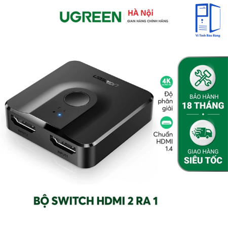Bộ chuyển mạch HDMI 2 vào 1 ra (Hỗ trợ 2 chiều) chính hãng Ugreen 50966 cao cấp