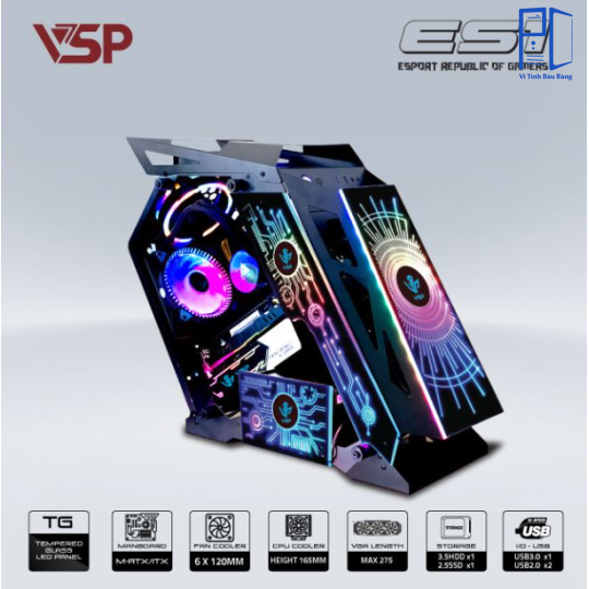 PC Gaming ES1 main h510/ Ram 16G/ SSD 512G/ Vga 580 8G/ Nguồn 650w/