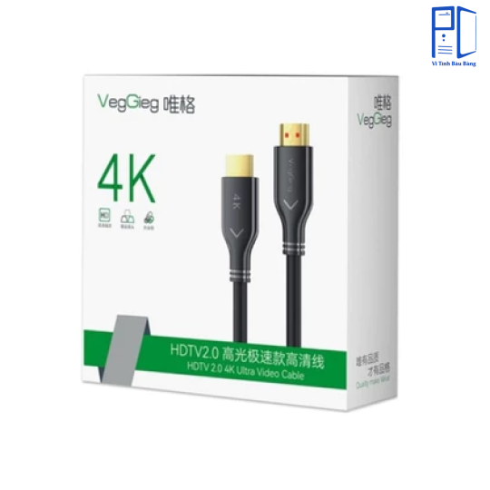 Cáp HDMI 5m VEGGIEG V-H109 4K2K – Lõi hợp kim, Đầu mạ vàng, 19+1