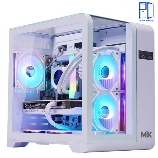 Thùng máy Case Mik Barbatos ATX - White | AIO 360, view 3 góc
